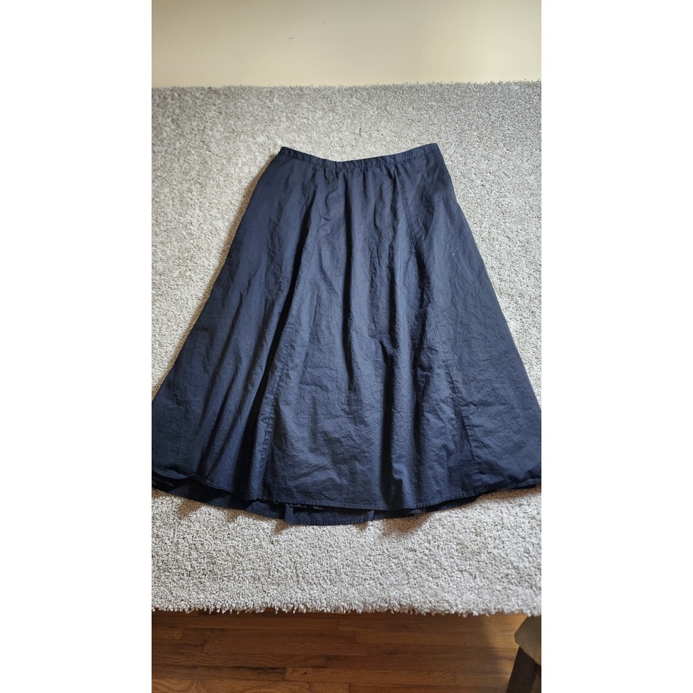 Dana Buchman Vintage Black Boho Lightweight A-Line Flowy Maxi Skirt Size 12